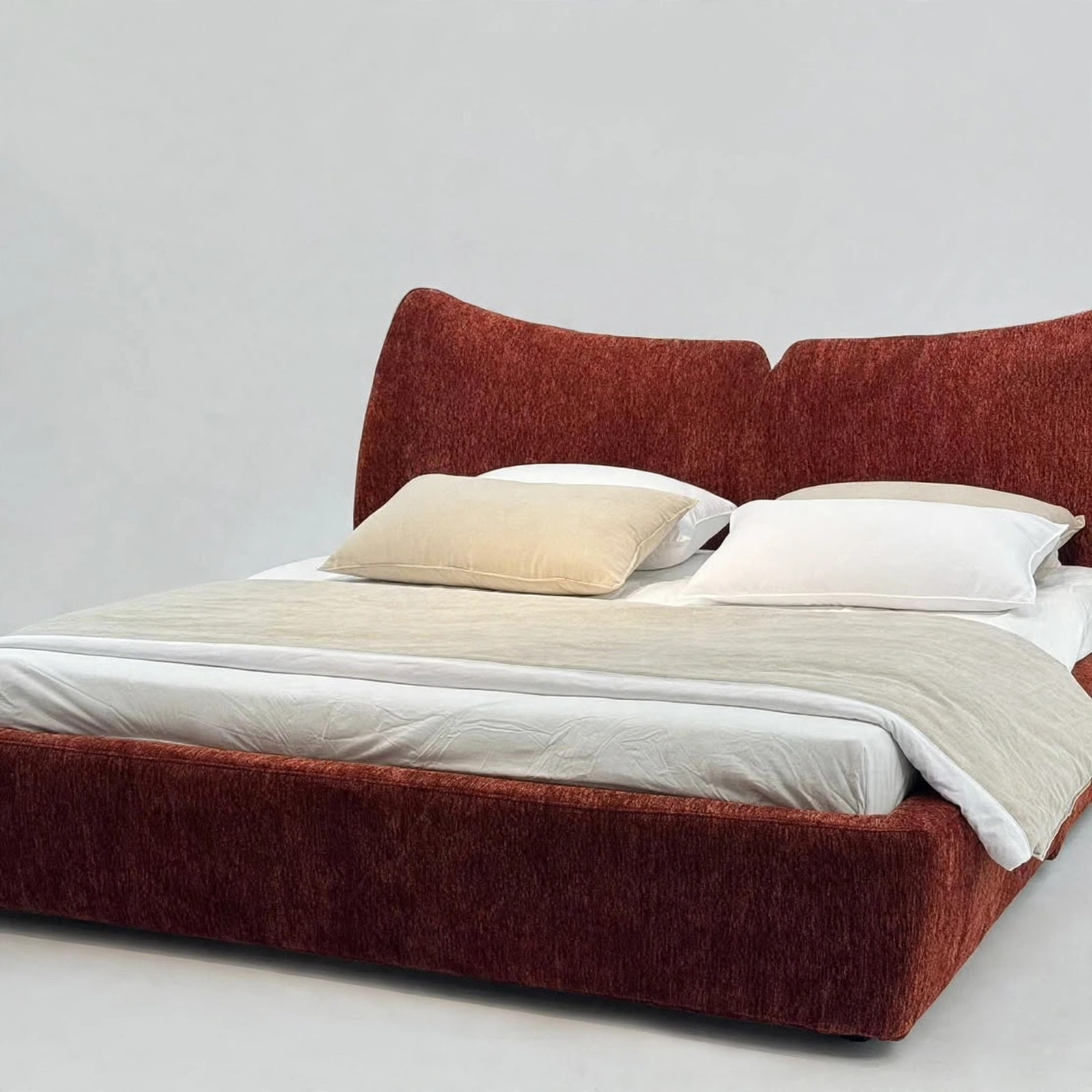 Wine Fish-Tail Headboard Bed