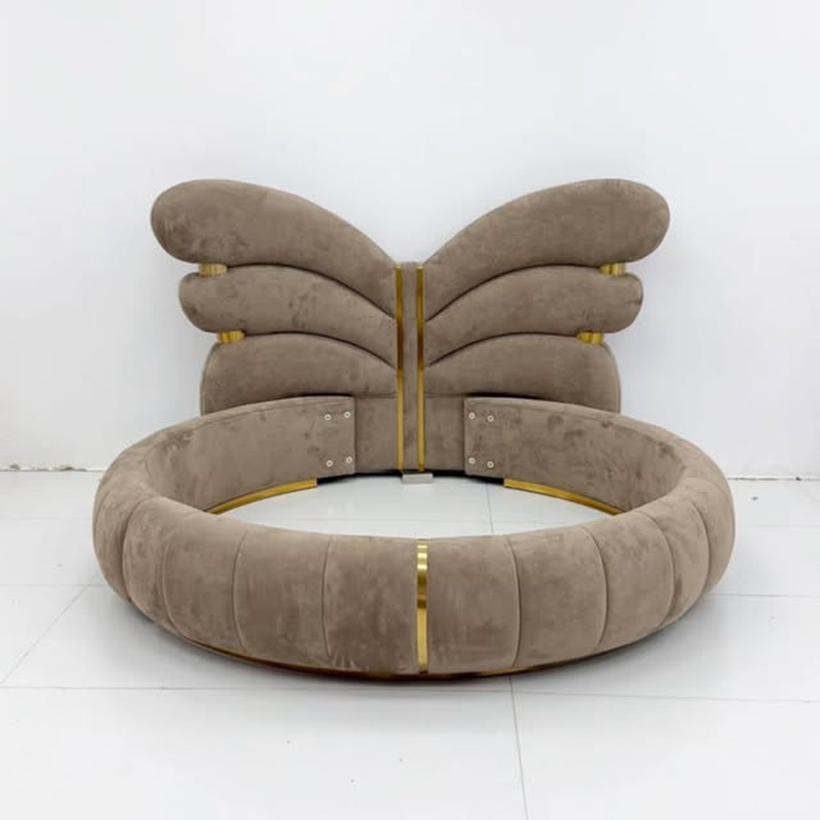 Taupe Butterfly-Wing Bed