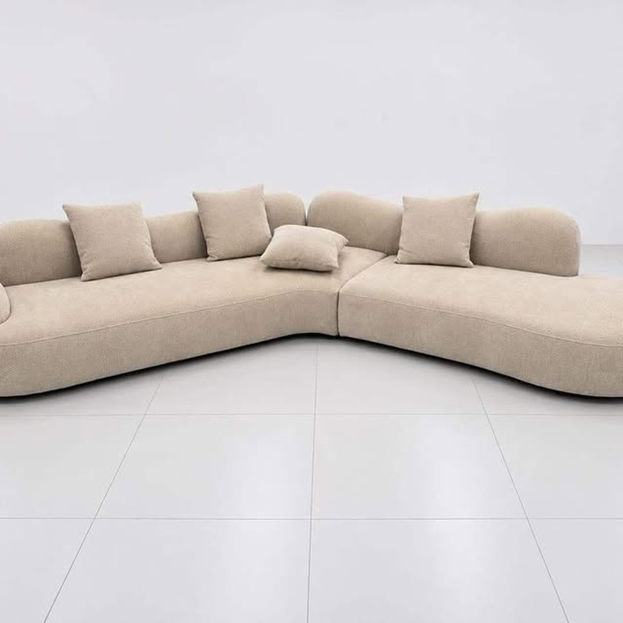 Beige C-Curved Modular Sofa