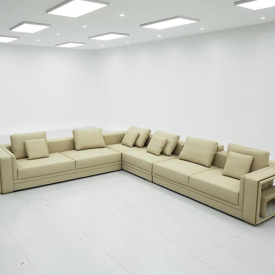 Cream Large L-Sectional