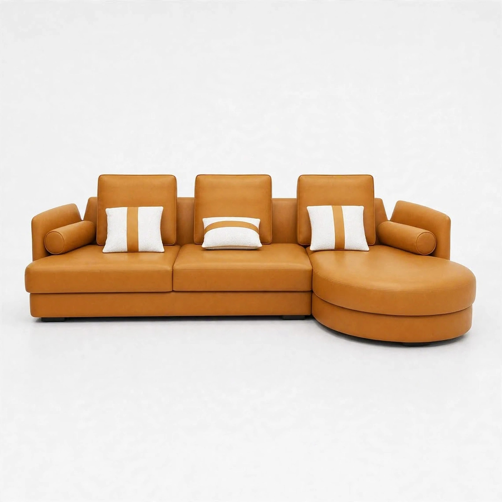 Caramel L-Sectional Sofa
